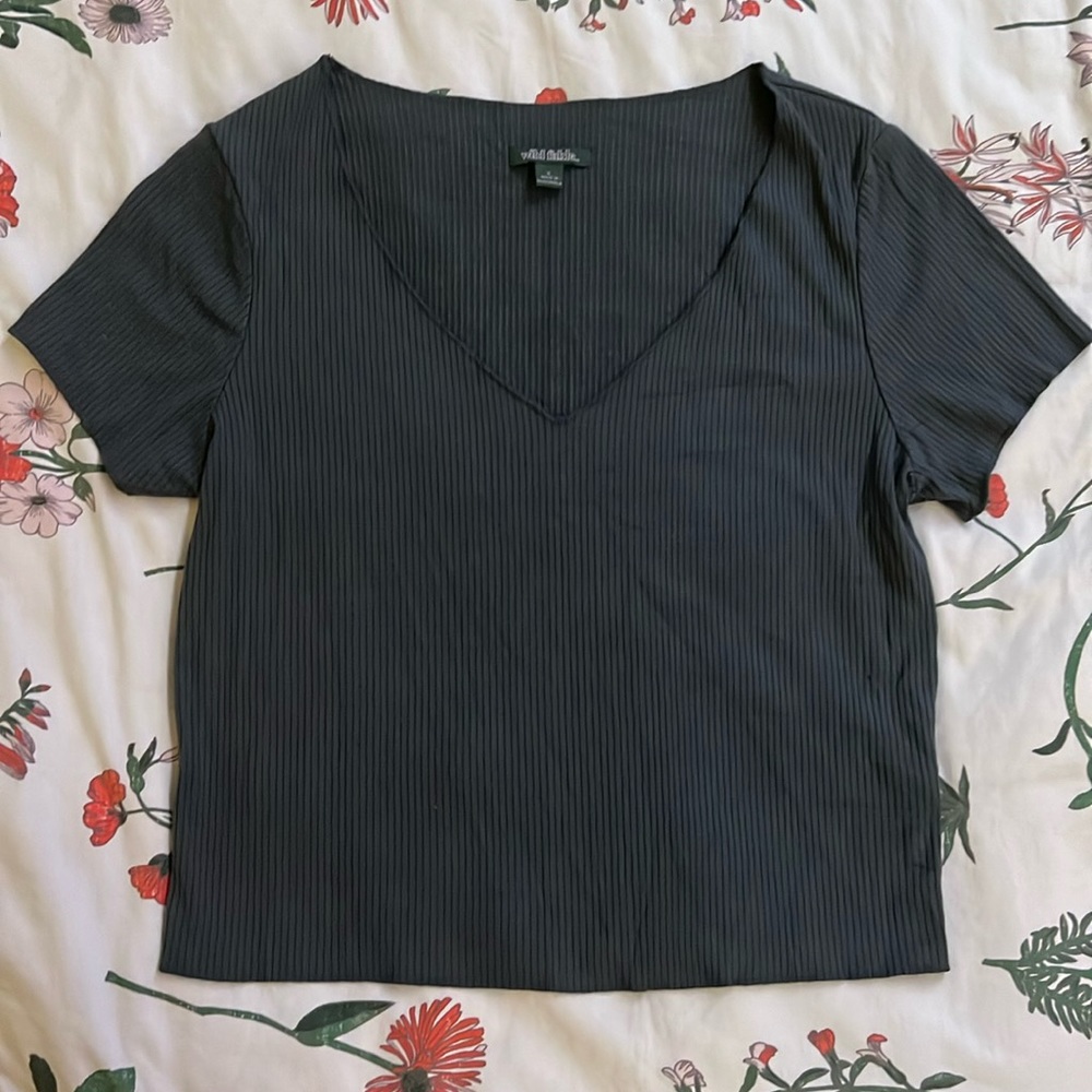Wild Fable Seamless Gray Fitted Top